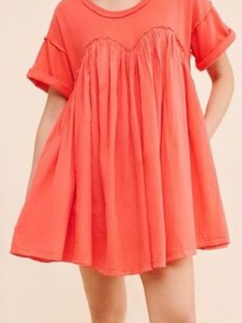 Free People Catalina Coral Babydoll Mini Dress Size Small